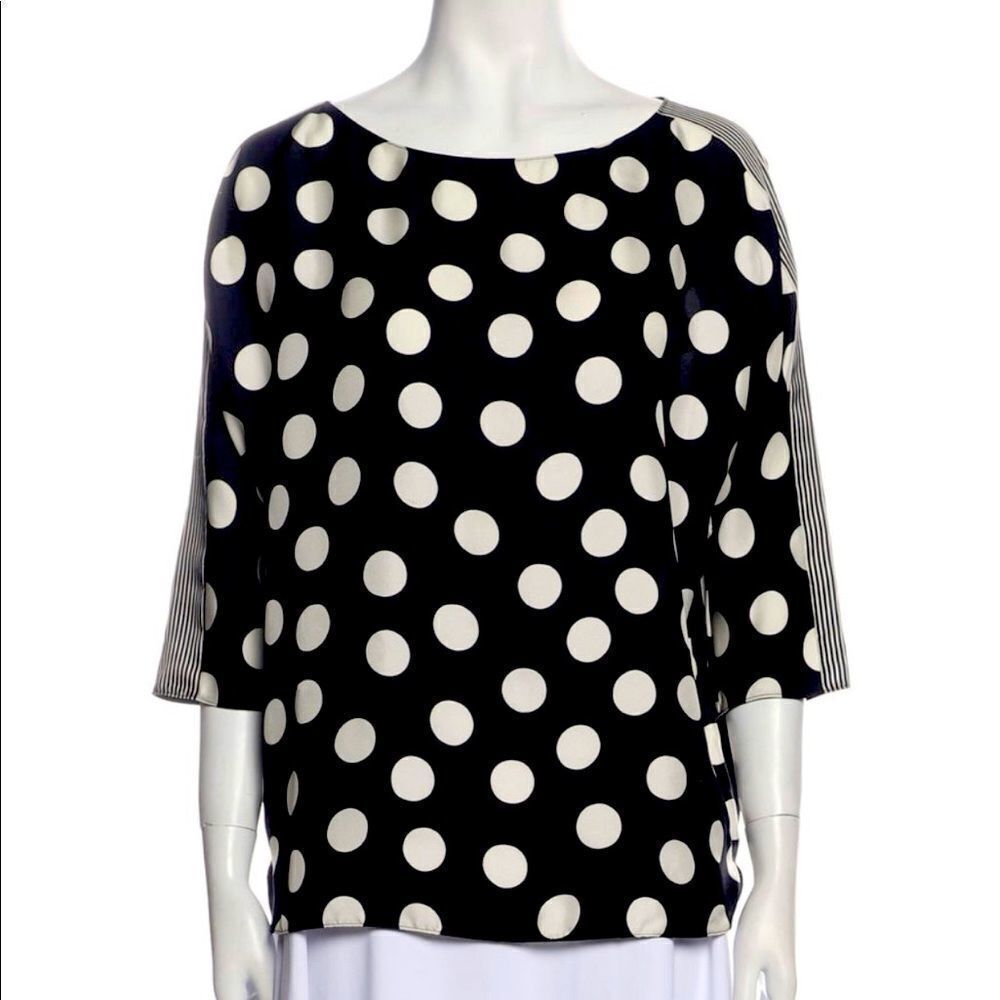 Les Copains Silk Polka-Dot Blouse